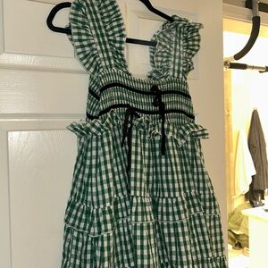 Sister Jane Green and White Checkered Dress
